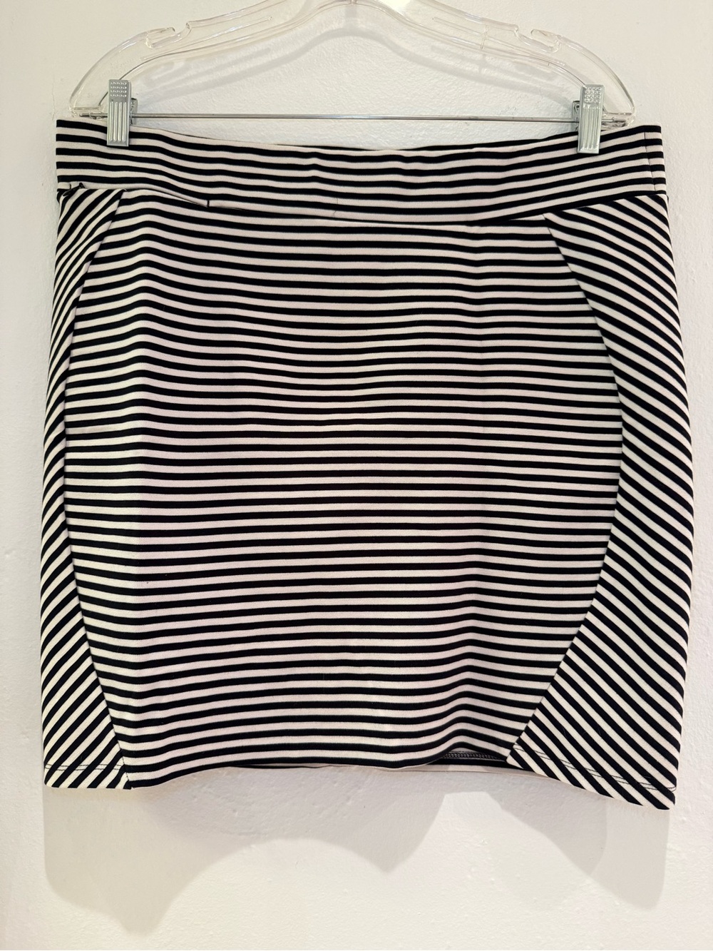 Toad & Co Striped Pencil Skirt, Black and White, Size XL